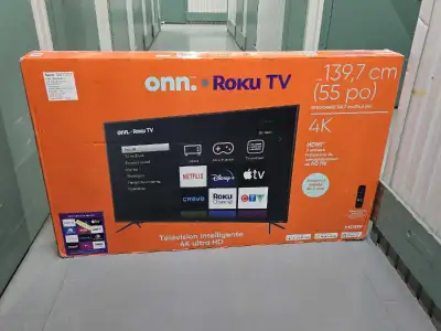 Smart TV Roku 55p 4k wifi Netflix Disney+ boite garantie , View more