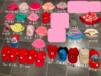 12 mo and up summer hats EXCELLENT CONDITION sizes/prices in pic