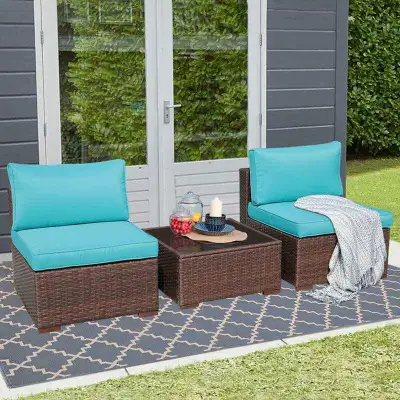 BRAND NEW PATIO CONVERSATION SET BLUE FOR SALE! $300 O.B.O, View more