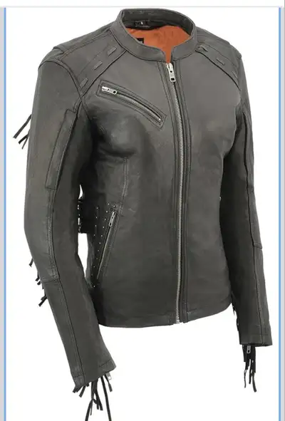 Milwaukee Leather women's fringed motorcycle jacket. Small. NEW, View more