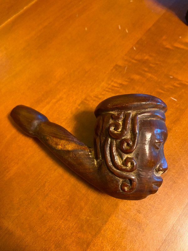 Vintage Wooden Carved Folk Art Figural Face Head Smoking Pipe in Arts & Collectibles in Oshawa / Durham Region - Image 2