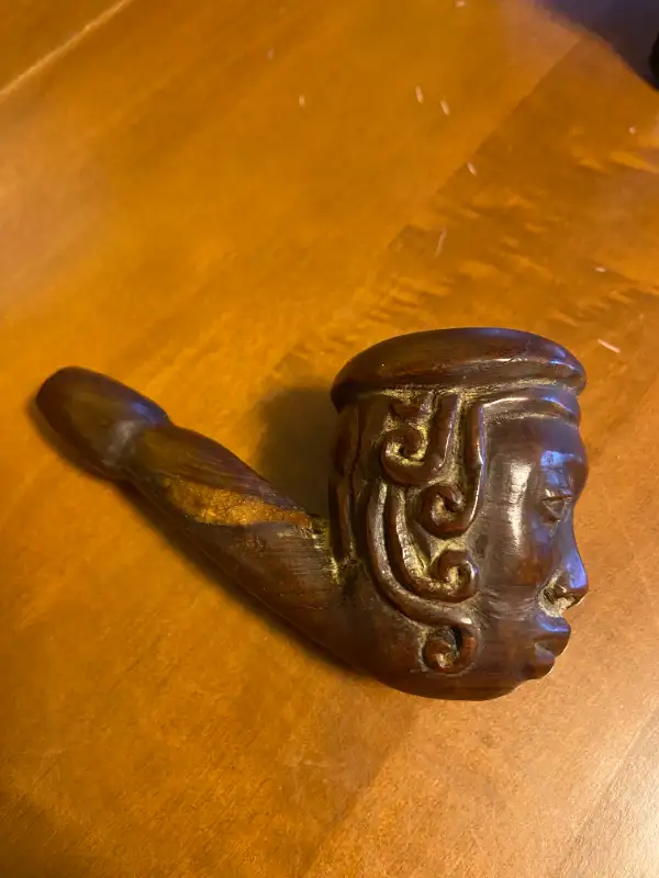Vintage Wooden Carved Folk Art Figural Face Head Smoking Pipe in Arts & Collectibles in Oshawa / Durham Region - Image 3