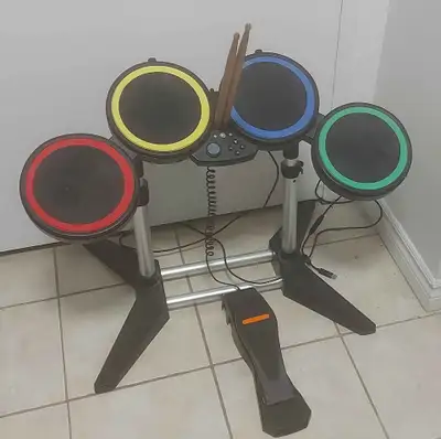 Xbox 360 Rock Band Guitar Hero Drum Set Kit With Pedal and Stick, View more