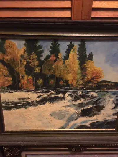 Canadian Oil Painting - Raging Waters, View more