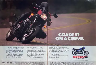 1985 Honda Nighthawk S 2-Pg Original Ad, View more