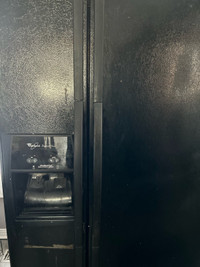 French door Black refrigerator 