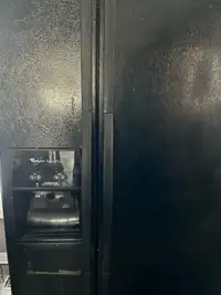 French door Black refrigerator 