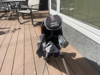 Left handed golf clubs and bag