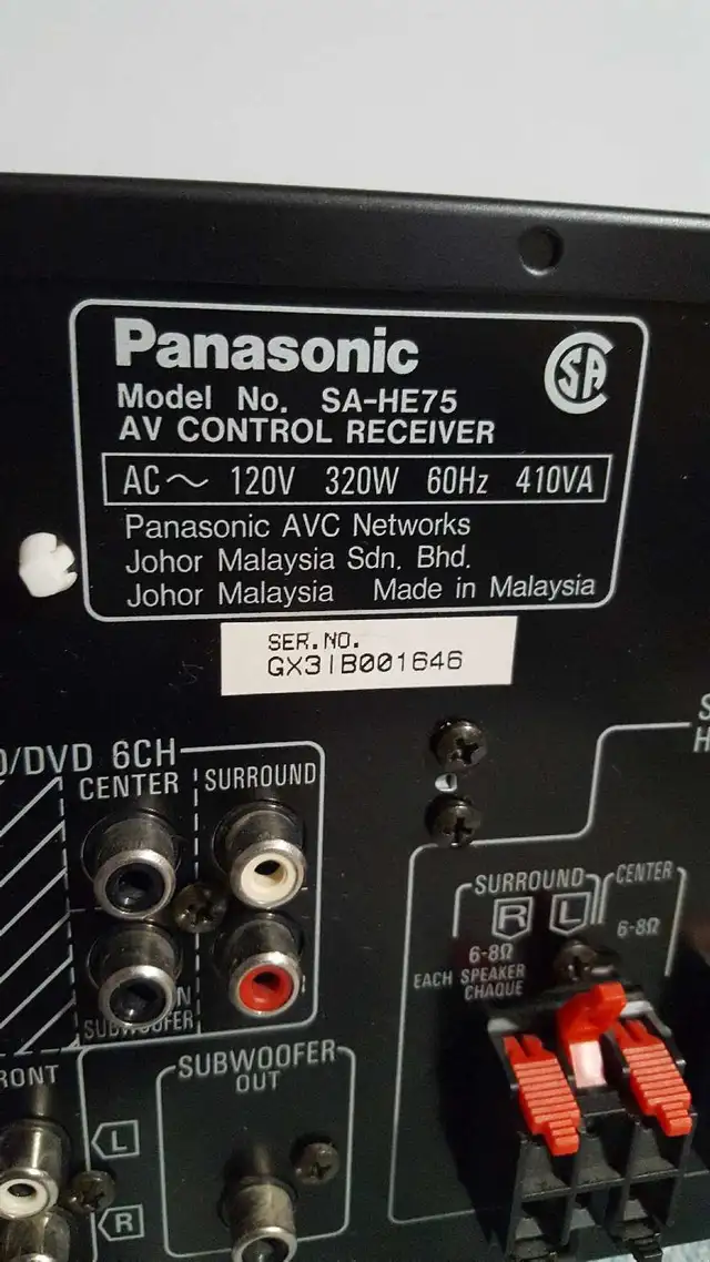 Panasonic power amp receiver  in Stereo Systems & Home Theatre in Red Deer - Image 3