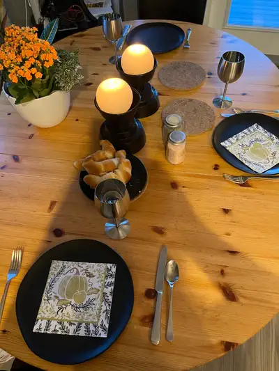 IKEA Pine Table with Leaf expander and 4 chairs, View more