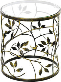 Tempered Glass Coffee Table Accent Side End Table