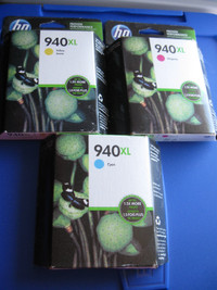 3 different HP 940 XL cartridges - $5 for the lot