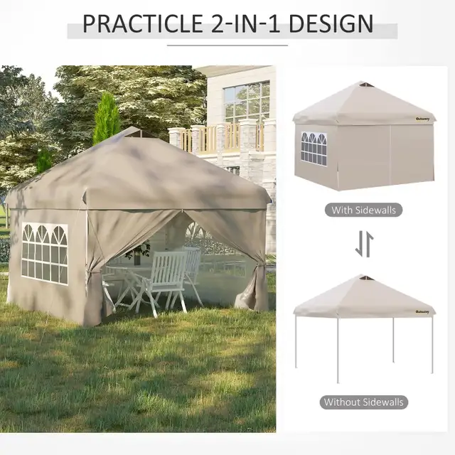 Outsunny 10' x 10' Pop Up Canopy Tent, Instant Sun Shelter in Outdoor Décor in Markham / York Region - Image 4