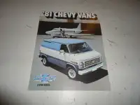 1981 Chevy Vans Sales Brochure. NOS. Can Mail  in Canada.
