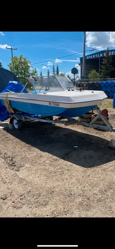 16’ Chyrsler flat bottom boat, Model Valiant 141. Serial number PH240734, Max load 1280 lbs. C/W 55H...