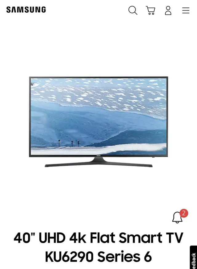 TV Samsung 40'' UHD 4K flat Smart tv wifi in TVs in City of Montréal - Image 3