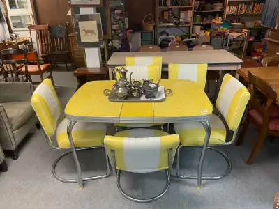 Vintage 1950’s retro tables and chairs for sale., View more