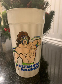 Vintage 1989 WWF ULTIMATE WARRIOR Drinking Glass TITAN SPORTS