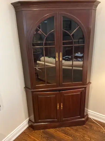 Beautiful Corner wood display cabinet, View more