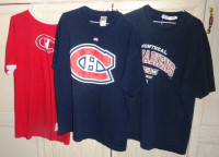 Montreal Canadiens THREE T-Shirts Pre-Worn   XXLx1   XLx2