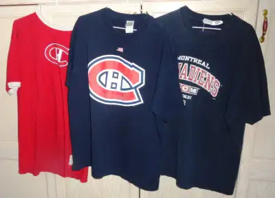 Montreal Canadiens THREE T-Shirts Pre-Worn   XXLx1   XLx2, View more
