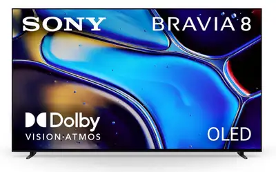 Experience stunning visuals with this used Sony 77-inch OLED 4K Ultra HD TV. The BRAVIA 8 Smart Goog...
