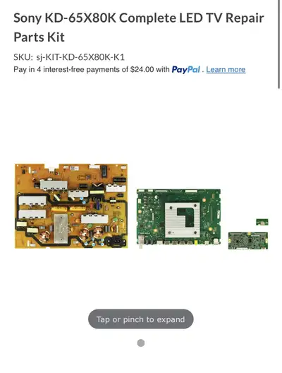 Sony KD-65X80K/KD-65X77L/XR-65X90CJ Parts Kit, View more