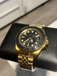custom seiko mod    gold  yachtmaster automatic watch