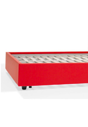 Cerchio Red and White Leather Bed in Beds & Mattresses in Markham / York Region - Image 4