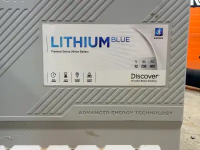 These are 200 ah lithium blue batteries, purchased at Canadian Energy 2 seasons ago. They are the no...