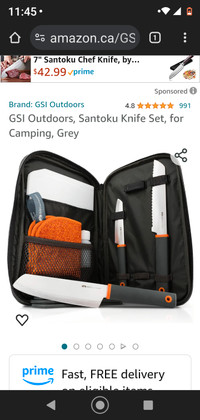 GSI Outdoors, Santoku Knife Set, for Camping, Grey