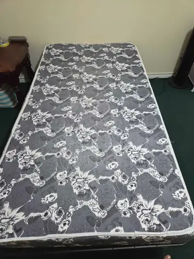 Single matress with bed frame good condition, View more