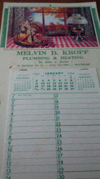 7 Local Vintage Calendars, See Listing, $20. Each