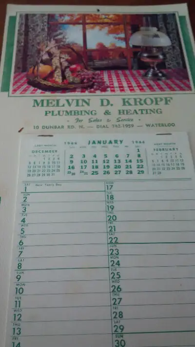 7 Local Vintage Calendars, See Listing, $20. Each, View more