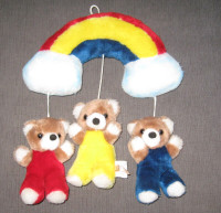 Jolly Jumper 1983 Rainbow Bears BABY CRIB Teddy Bears hanging