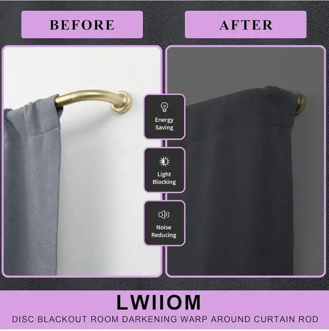New Room Darkening Curtain Rod  28-48” Gold in Window Treatments in Oshawa / Durham Region - Image 5