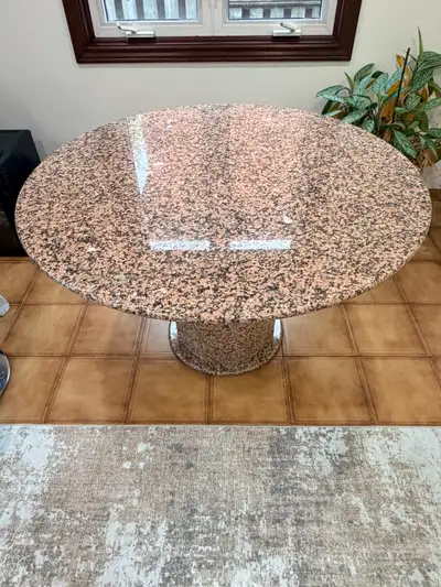 Solid Granite Round Pedestal Dining Table, View more