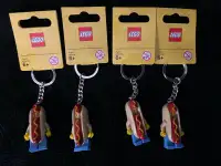 LEGO HOT DOG GUY KEY CHAIN (X4) - NEW