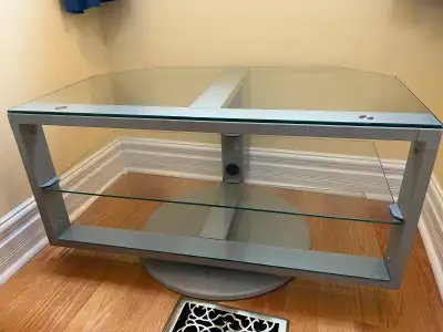 Glass TV stand. No damage.