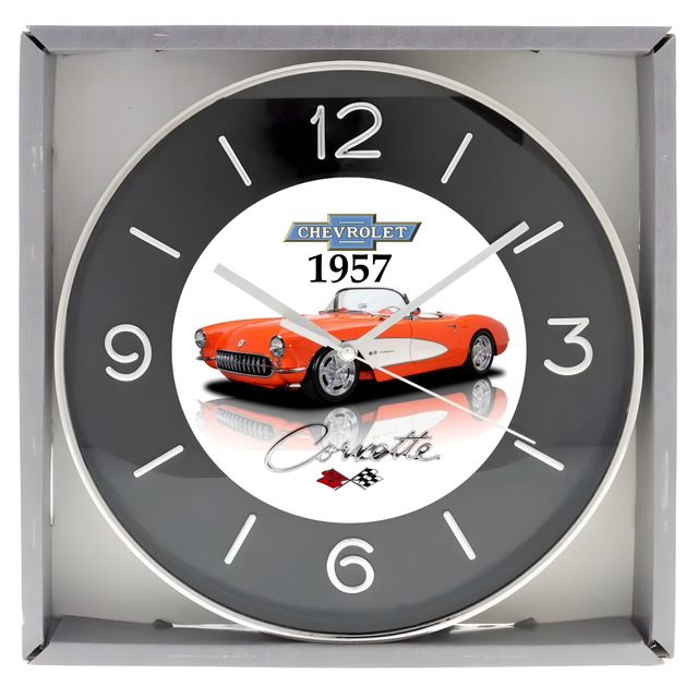 1957 Chevrolet Corvette Convertible (Organic Orange) Clock New in Home Décor & Accents in Hamilton - Image 2