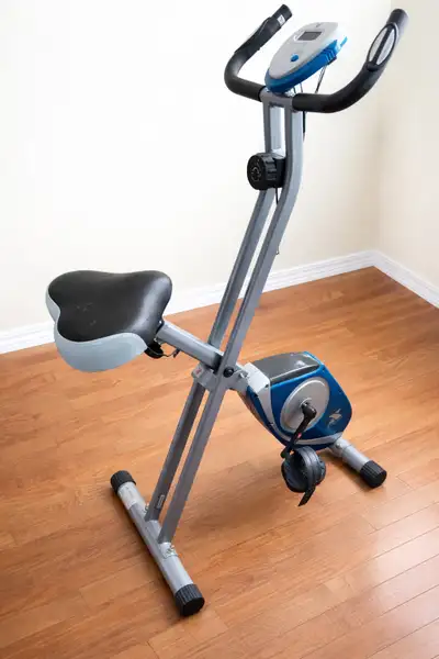 Barely used folding exercise bike in excellent condition. Compact design folds easily for storage an...