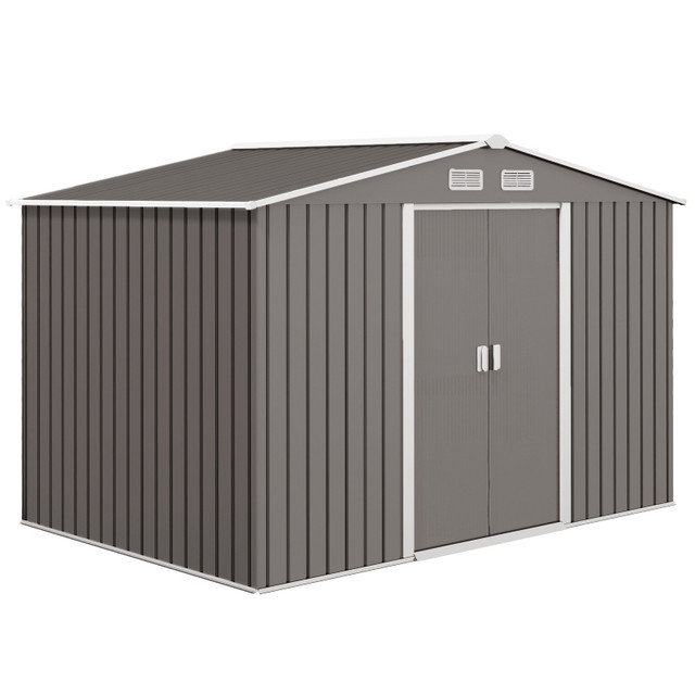 9.1'x6.4'x6.3' Garden Storage Shed w/ Foundation Kit Metal Tool  in Outdoor Tools & Storage in Markham / York Region - Image 3