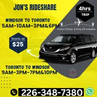 Windsor/London ➔ Toronto/ Mississauga/Scarborough/Etobicoke 