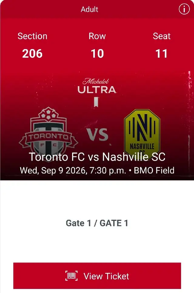 Toronto FC 2 tickets