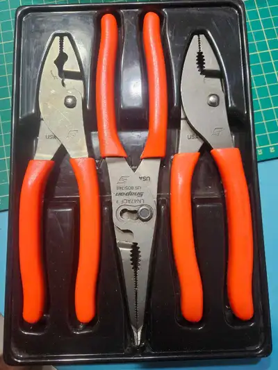 3 pc Snap On pliers set - Orange, View more