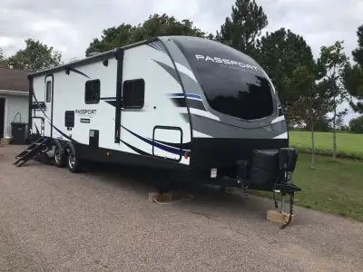 Length is 31’ 6” Half ton towable 12’ Double Slide 20’ Electric Awning Outdoor mini kitchen TV and E...