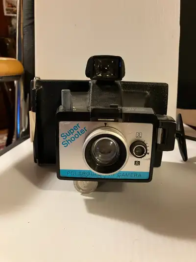 Polaroid Super Shooter Land Camera Made in USA 1970's Blue , View more