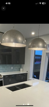 Industrial Style Drum Light Fixtures ($100 for the Pair) 