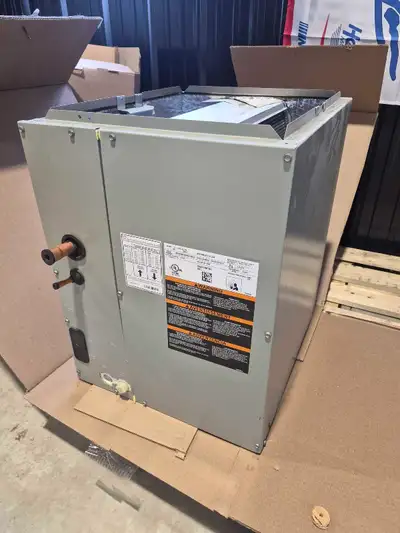 Bought new and the enclosure was installed with our new furnace and ran for a year. Coil is new and...