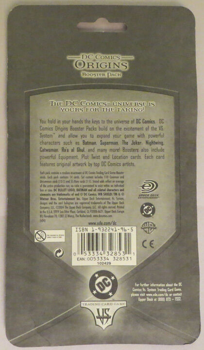 DC Comics ORIGINS Trading Card Game Booster Pack Upper Deck 2004 in Toys & Games in Owen Sound - Image 2